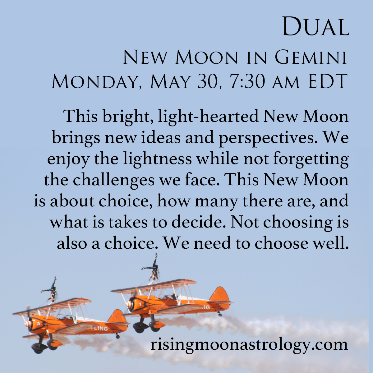 New Moon in Gemini Rising Moon Astrology